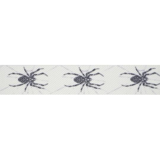 5/8" x 4yd. White & Black Spiders Ribbon by Celebrate It®